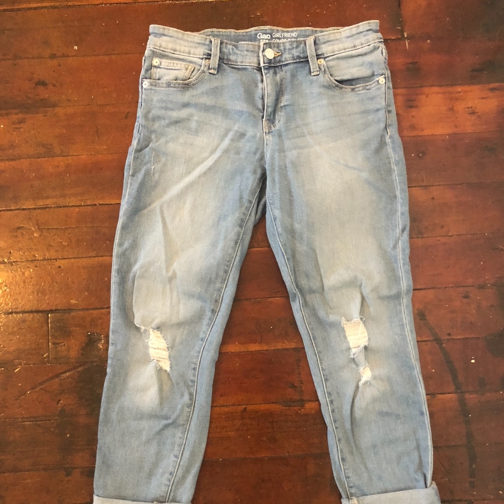 GAP Midrise Girlfriend Cuffed Jeans